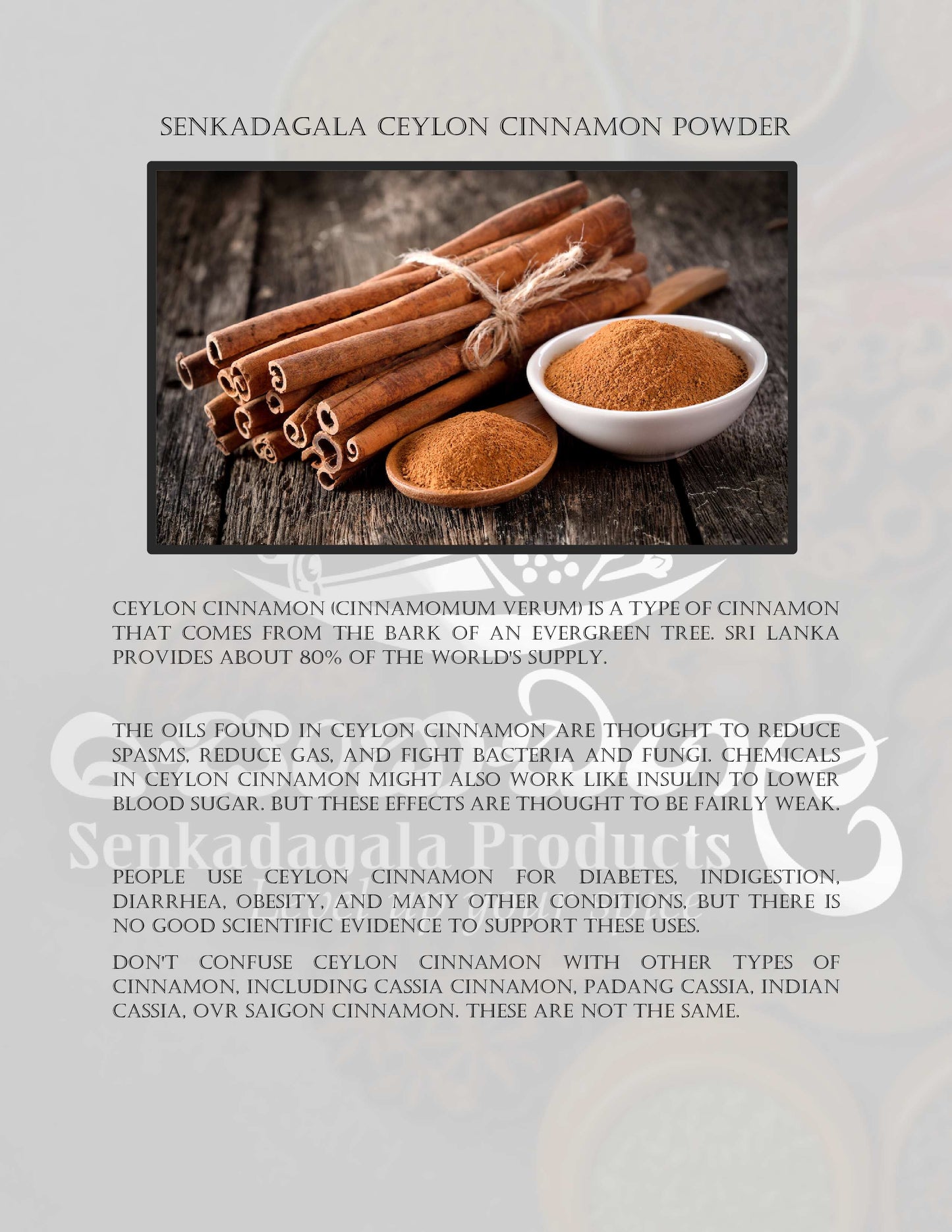 Senkadagala Ceylon Cinnamon Powder 100g