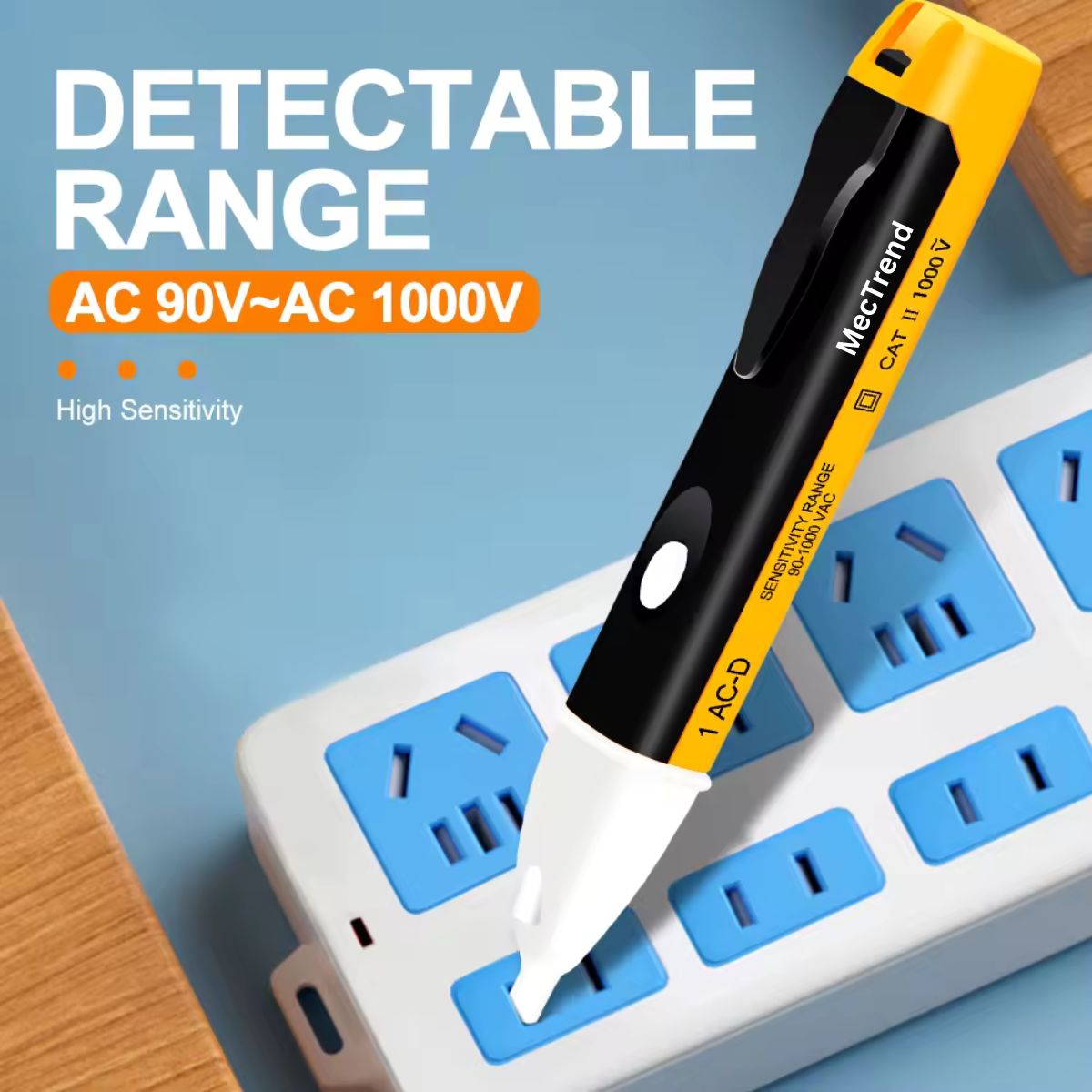 Non contact Voltage Tester Pen(90V-1000V) (Two AAA batteries included)