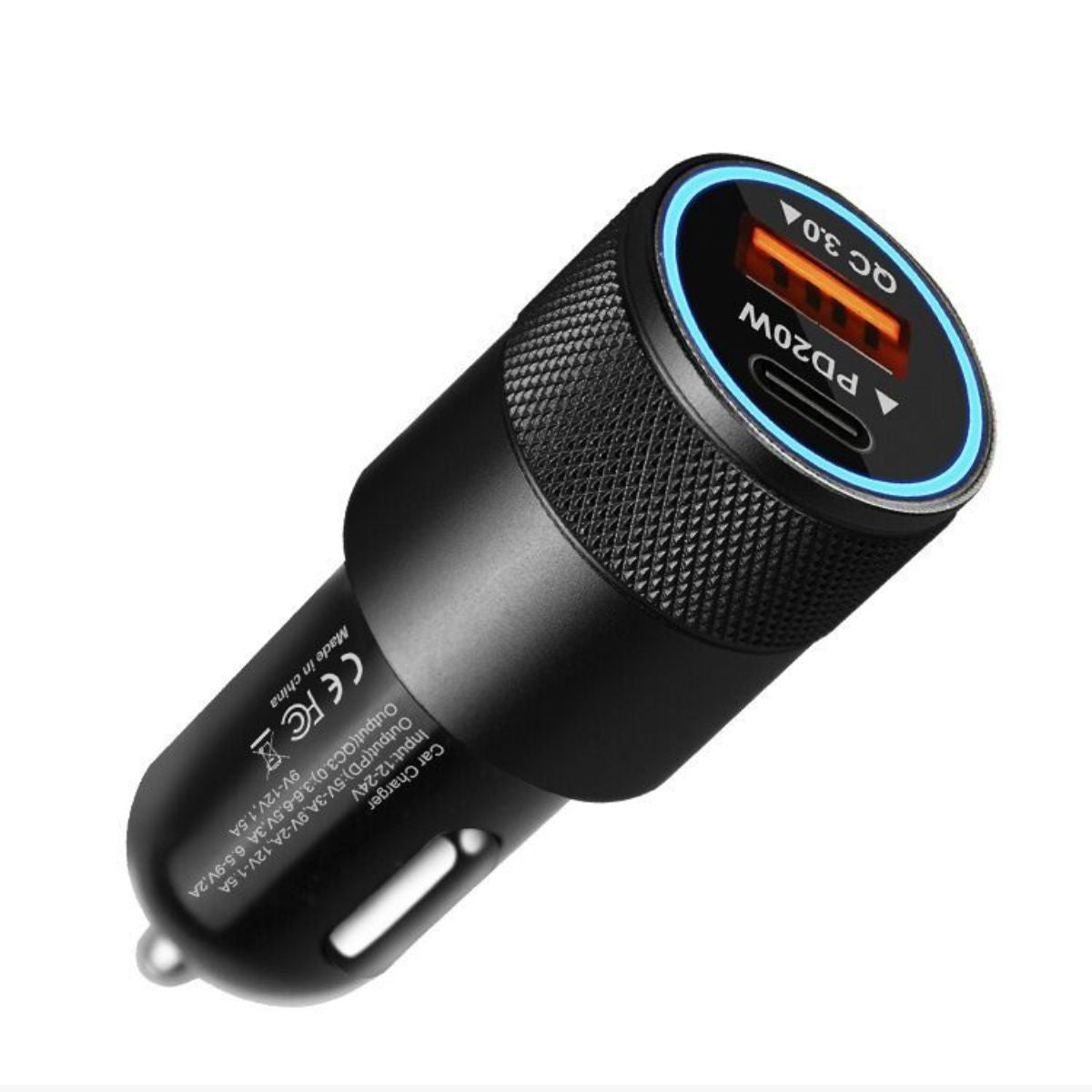 USB C Car Charger / Dual Port PD 20W/QC3.0 / Fast Charging